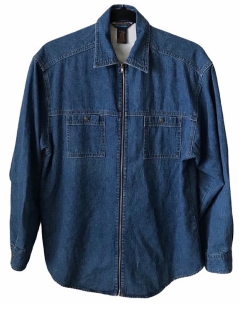 Vintage Blue Shaver Lake Zip Front Denim Shirt Jacket